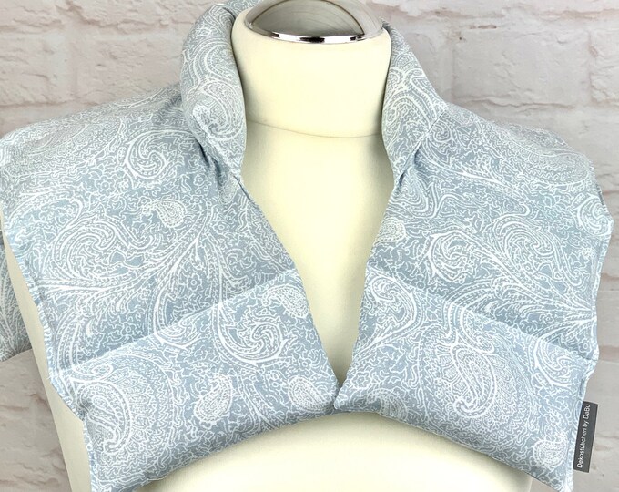 Rapeseed pillow, neck pillow, heat pad, grey paisley Christmas gift for women, Christmas gift for men
