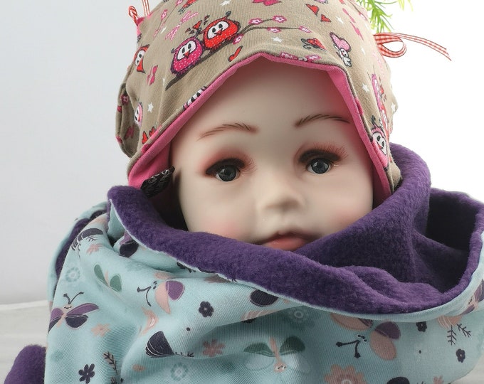 warm children's loop 3-10 years butterfly, gift for children, loop girls, butterfly, tube scarf, children's clothing, loop,