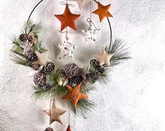 Kranz frosty 30 cm Beeren Zapfen Kunstzweige Weihnachten Advent
