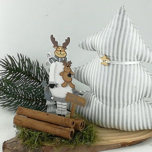 Fir trees with reindeer white-silver image 2