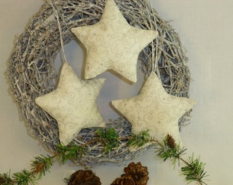 Star Christmas tree decorations white-silver