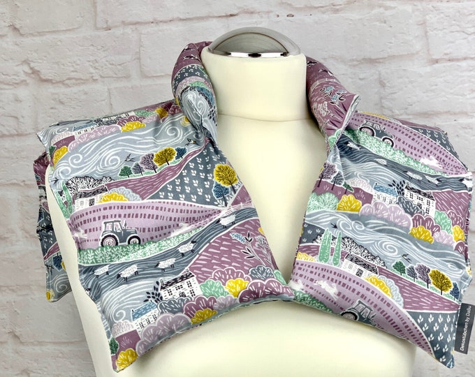 Rapeseed pillow, neck pillow, heat pad, Christmas gift for women, Christmas gift for men, colorful landscape