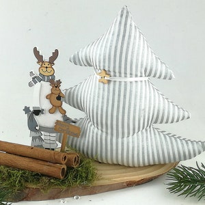 Fir trees with reindeer white-silver image 1
