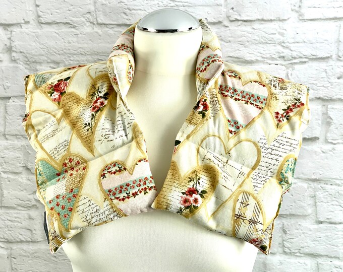 Heat pad, rapeseed pillow, cooling pad, cooling pad, rapeseed pillow, neck pillow, heat pad, hearts, beige, Mother's Day
