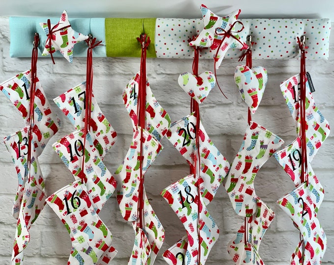 Advent calendar boot-sock bags, Advent calendar children. Advent calendar adults, children's wardrobe, Advent calendar to fill
