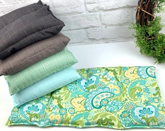 Heat pillow free choice of pattern, rapeseed pillow, neck cushion, heat pillow, floral fabric, brown fabric, green fabric, turquoise fabric