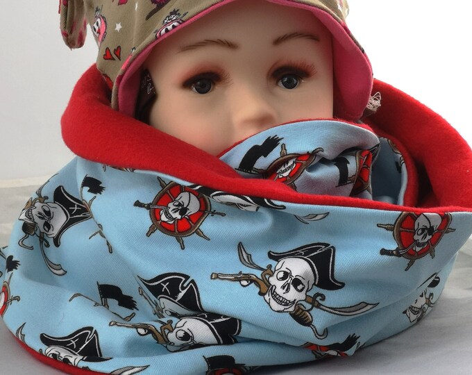 warm children's loop 3-10 years pirate, gift for children, loop girls, carnival costume pirate, tube scarf, children's clothing, loop,