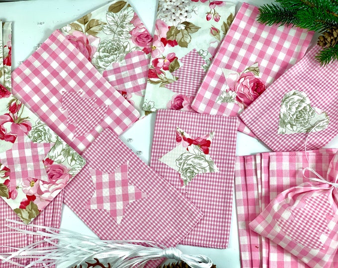 Advent calendar bags, Advent calendar for adults, Advent calendar for children, Advent calendar to fill, Advent calendar pink