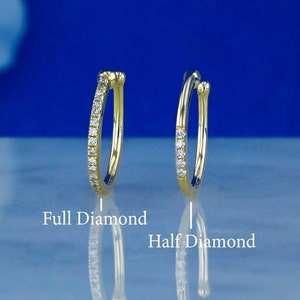 Single (Half Pair) Earring 14k Solid Gold Natural Diamond Non Pierced Ear Cuff