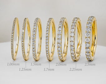 14k Gold Diamond Eternity Band: Genuine Conflict-Free Diamond Wedding Ring