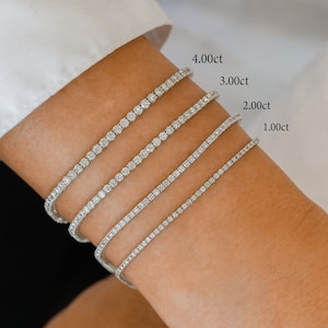14k Solid Gold Natural Diamond 4 Prong Tennis Bracelets 2ct 14k Solid Gold Natural Diamond 4 Prong Tennis Bracelets 2ct