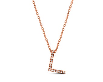 0.10 Ct Round Cut Simulated Diamond LetterP In Heart Pendant With 18 Chain 14K White Gold Plated
