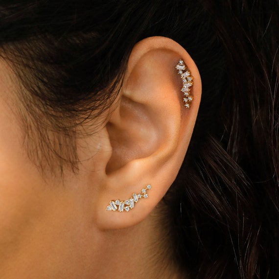 Half ear best sale earrings