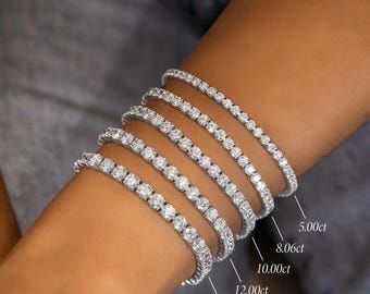 Lab-Grown Diamond Tennis Bracelet: 14k White Gold, VS Clarity