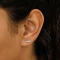Single (Half Pair) 14K or 18k Gold Genuine Diamond Cluster Spray Ear Climber Crawler Earring Stud 1/2" Length