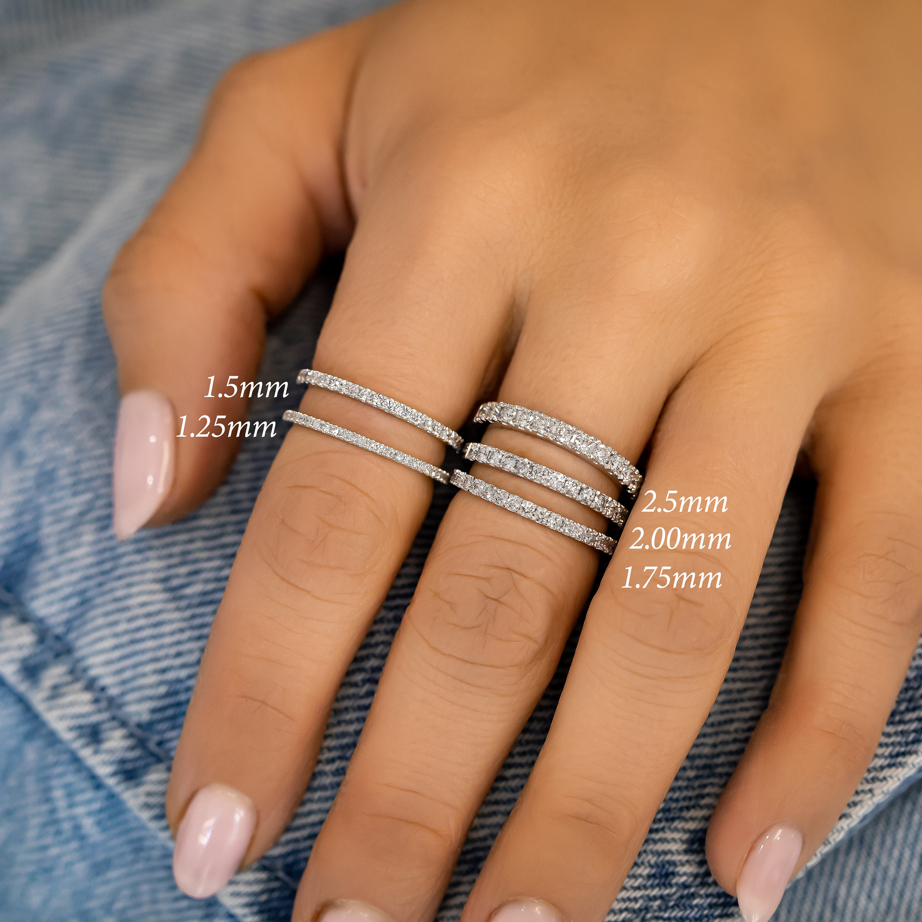 Half Eternity Diamond Ring Simple Wedding or Stackable Band 14k