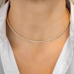 CLEARANCE SPECIAL Diamond Necklace Tennis Choker Adjustable