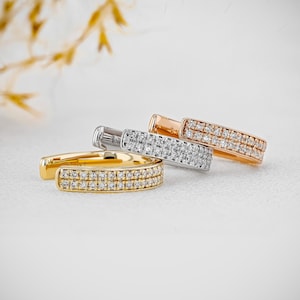 Diamond Ear Cuff, 14k Solid Gold, Reversible Non-Pierced Earring, Micro Pavé Diamonds, Social Value Fine Jewelry