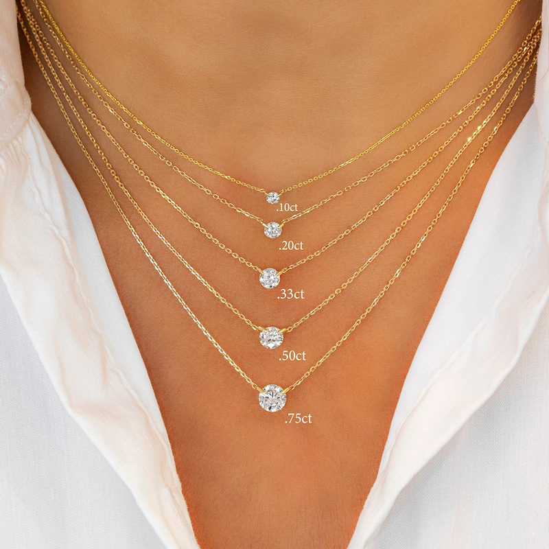 Medium Floating Diamond Necklace main image 1