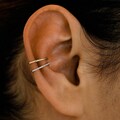 Single (Half Pair) Diamond Ear Cuff, Non Pierced, 14k Solid white, yellow rose Gold, Social Value jewelry