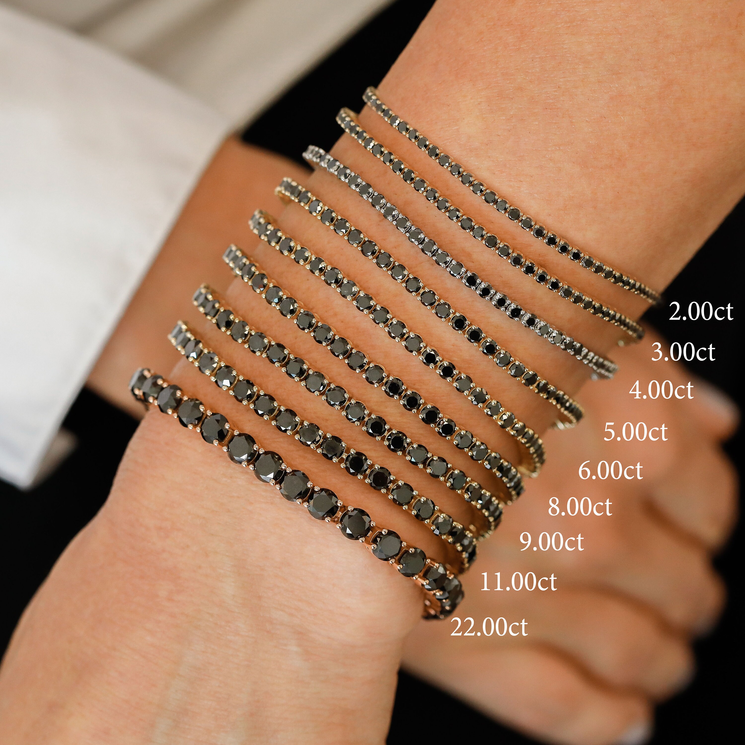Icy Bling Tennis Chain Bracelet - 14K Black Gold Plated With CZ Stones, Men's Sizes