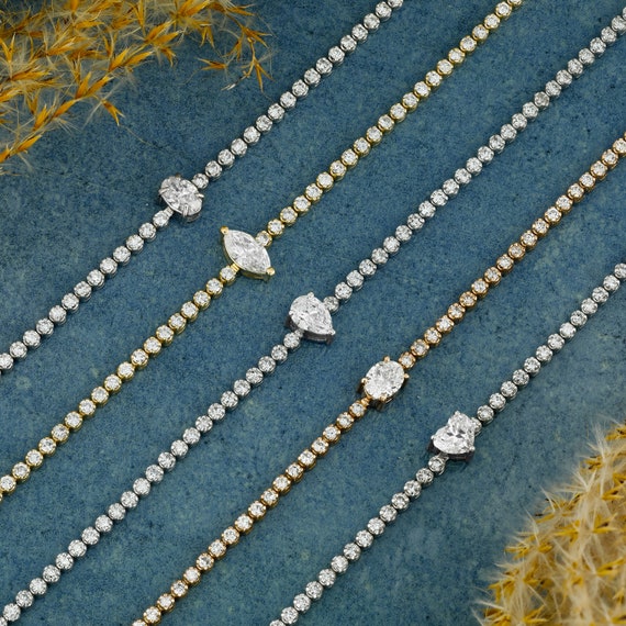 Diamond Tennis Bracelet, Natural Oval,heart,marquise or Pear - Main Image