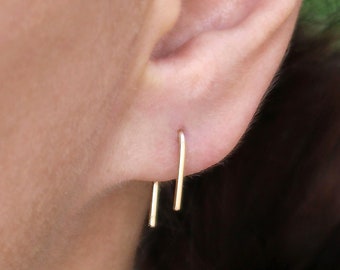 Gold Arc Earrings Gold U Earrings Gold Filled Earrings Sterling Silver Earrings Minimalist Earrings, Open Hoop Earrings Modern Earrings