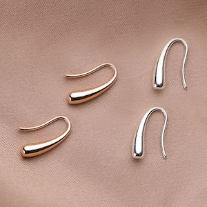 Arc Earrings Gold U Earrings Vermeil Earrings Sterling Silver Earrings Minimalist Earrings, Open Hoop Earrings Modern Earrings