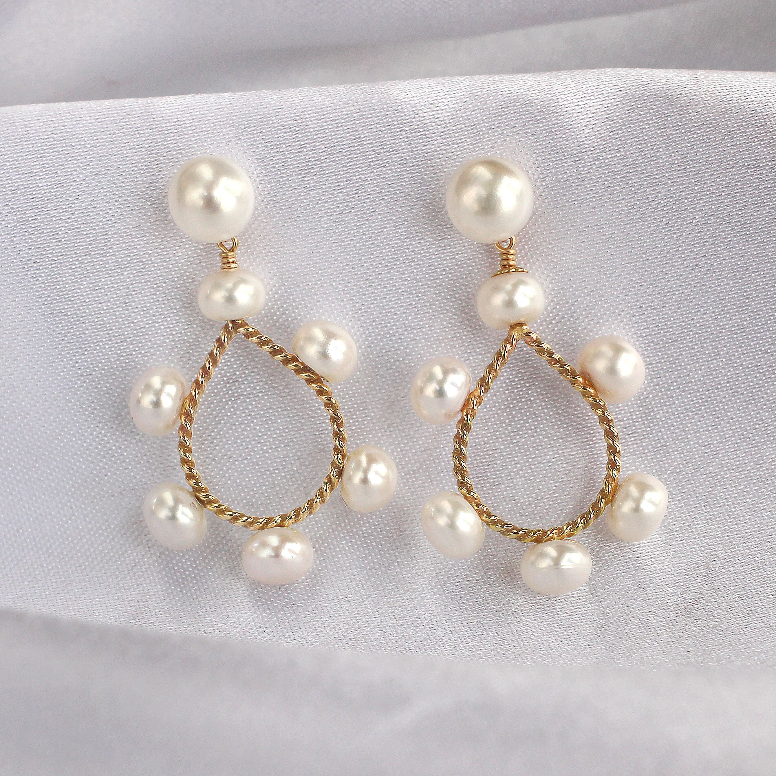 White Pearl Earrings 14k Gold Filled Freshwater Pearl Earrings - Etsy UK