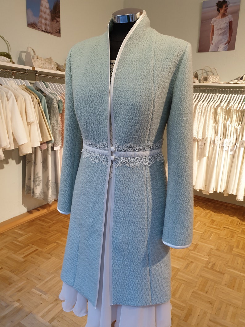 Manteau bleu mariée hiver ClaudiaHellerMode