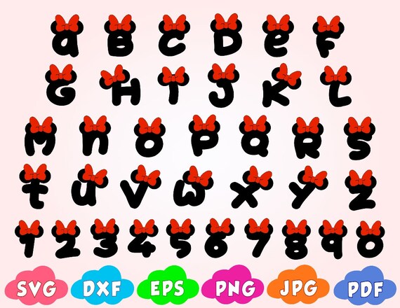 mickey font svg letters with mickey mouse ears svg disney alphabet baby boys monogram fonts for cricut silhouette mickey letters dxf png eps mickey font