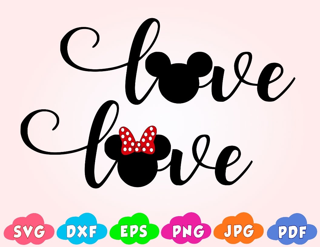 Download Love svglove mickey mouse svgLove Disney SVGlove minnie | Etsy