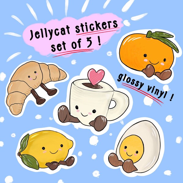 cute vinyl stickers set of 5!