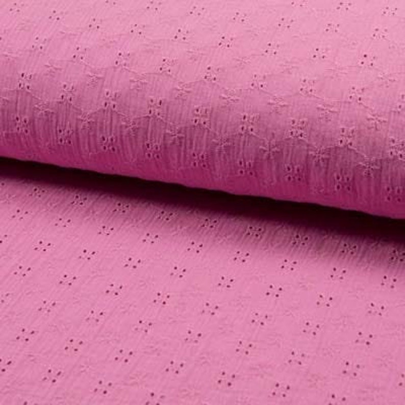 Loopschal Damen, Musselin Lochstickerei, Damenschal summerpink