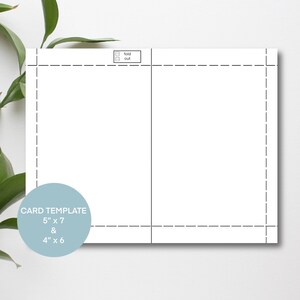 5x7 4x6 Digital Home Printable-print and Cut Birthday Card Outline-us ...
