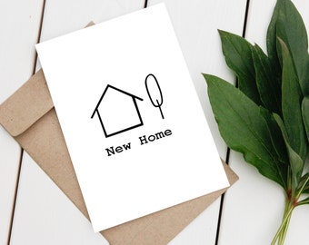New home custom greeting card| Happy Housewarming for friend| First sweet new house| Fun moving adventure