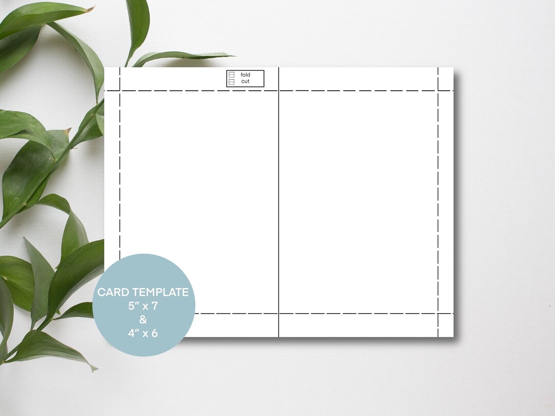 5x7 4x6 Digital Home Printable-print and Cut Birthday Card Outline-us ...