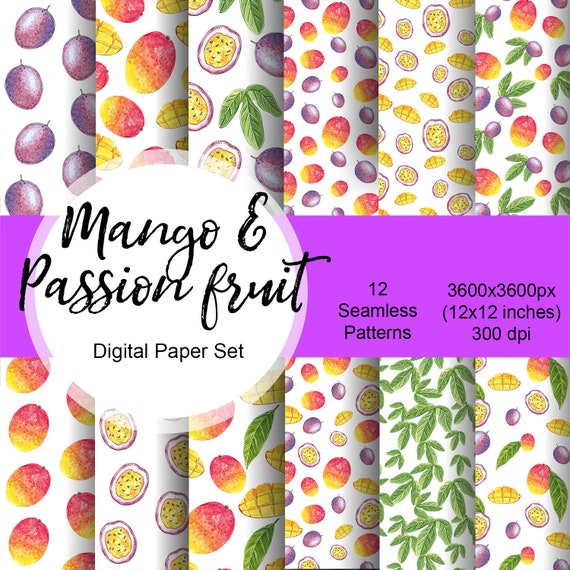 Transparent Background Jpg Lime Watercolor Seamless Patterns Tropical Fruits Mango Digital Paper Bag Pomegranate Lemon Pitaya Fig Clip Art Art Collectibles