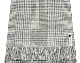 Alpaka Woll-Mix Decke Kuscheldecke Wolldecke aus Peru 150x200 cm - karo grau