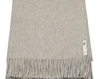 Alpaca wool blanket throw in sand