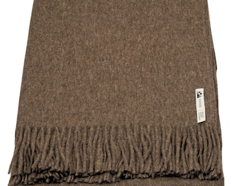 Alpaca wool blanket throw in brown