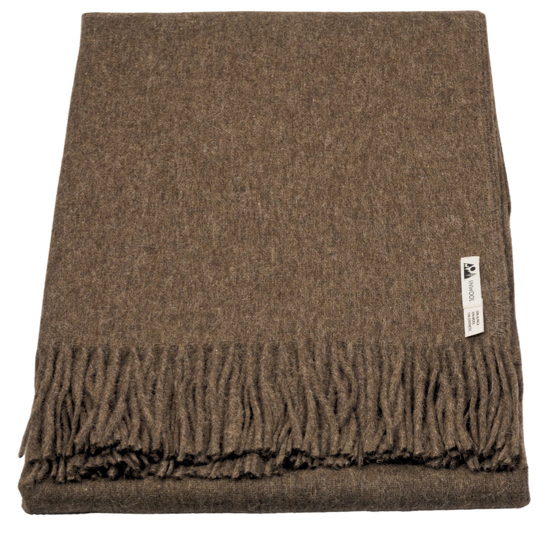 Alpaca Wool Blanket Throw in Brown Etsy
