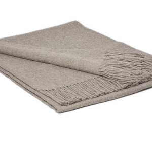 Alpaca Throw Banket Plaid 100% baby alpaca wool in sand taupe Bild 1