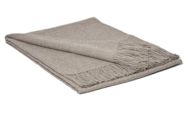 Alpaca Throw Banket Plaid 100% baby alpaca wool in sand taupe Bild 1