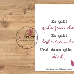 Beste Freundin KarteArmkette Unendlich Armband, einDrck, Spruchbild im Rahmen mit Kette, Geschenk, Weihnachten, Bild 2