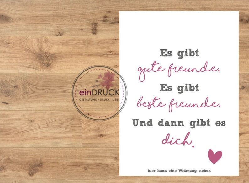 Beste Freundin KarteArmkette Unendlich Armband, einDrck, Spruchbild im Rahmen mit Kette, Geschenk, Weihnachten, Bild 2