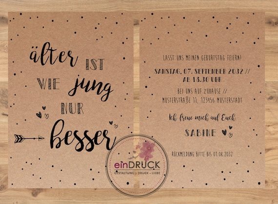 Einladung zum Geburtstag Geburtstagseinladung - Etsy.de