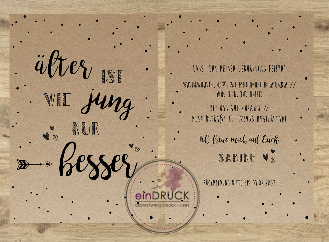Einladung zum Geburtstag | Geburtstagseinladung | 30. 40. 50. 60. 70
