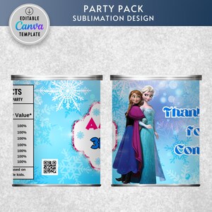 birthday party, birthday printable, chip bag, chip bag label, chip bag wrapper, snack bag, snack bag label, frozen, elsa, anna, frozen chip bag, frozen birthday, frozen printable