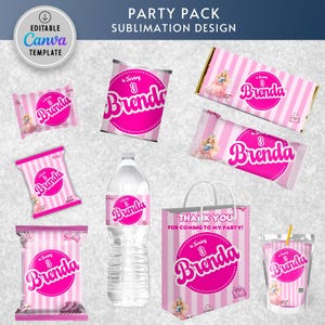 Race Car Birthday Party Favor Bundle: Chip Bag, Juice, Water Labels (Editable Template)